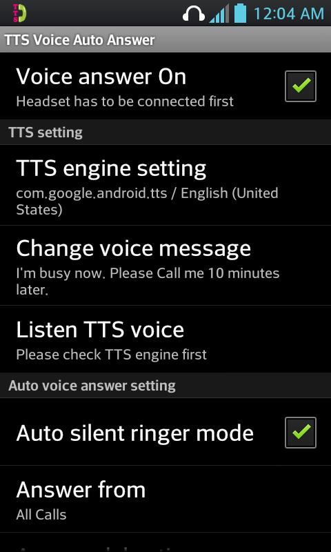 TTS Voice Auto Answer