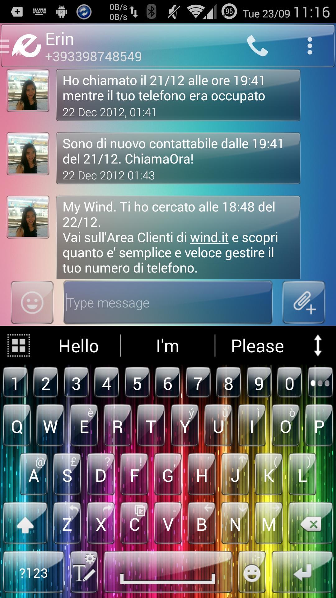 AI Keyboard Theme GlassRainbow